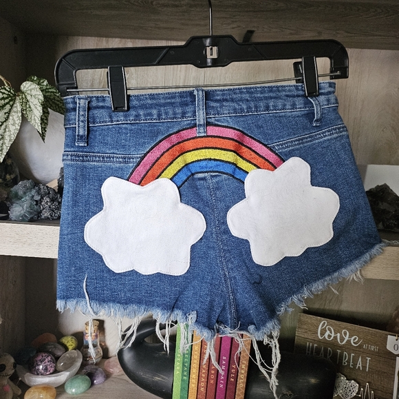 Current Mood Pants - Dollz Kill Current Mood Rainbow Shorts